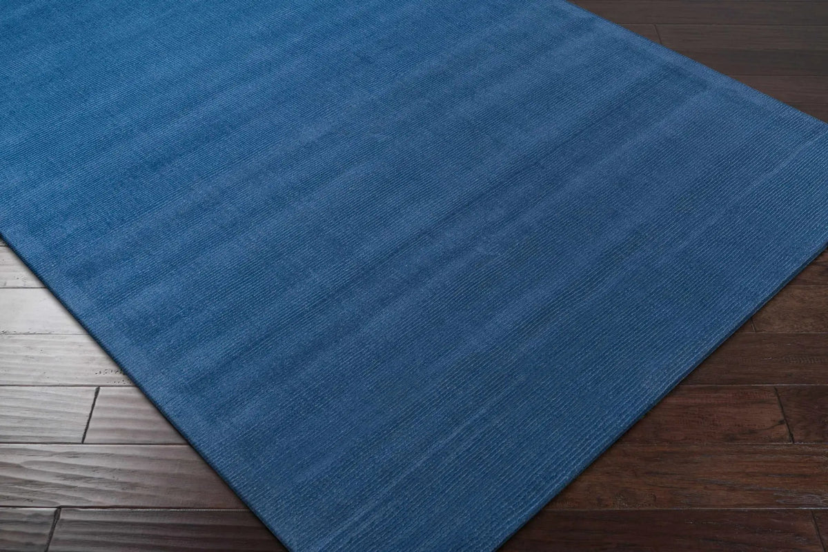 Brockton Solid Blue Wool Rug, photo 11 of 14
