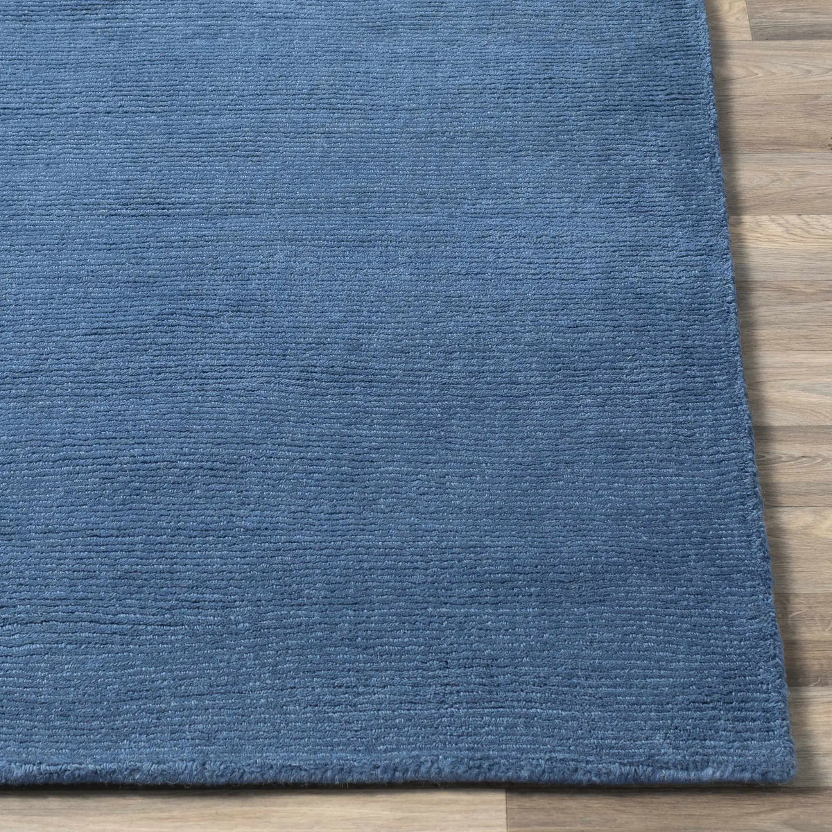 Brockton Solid Blue Wool Rug, photo 4 of 14