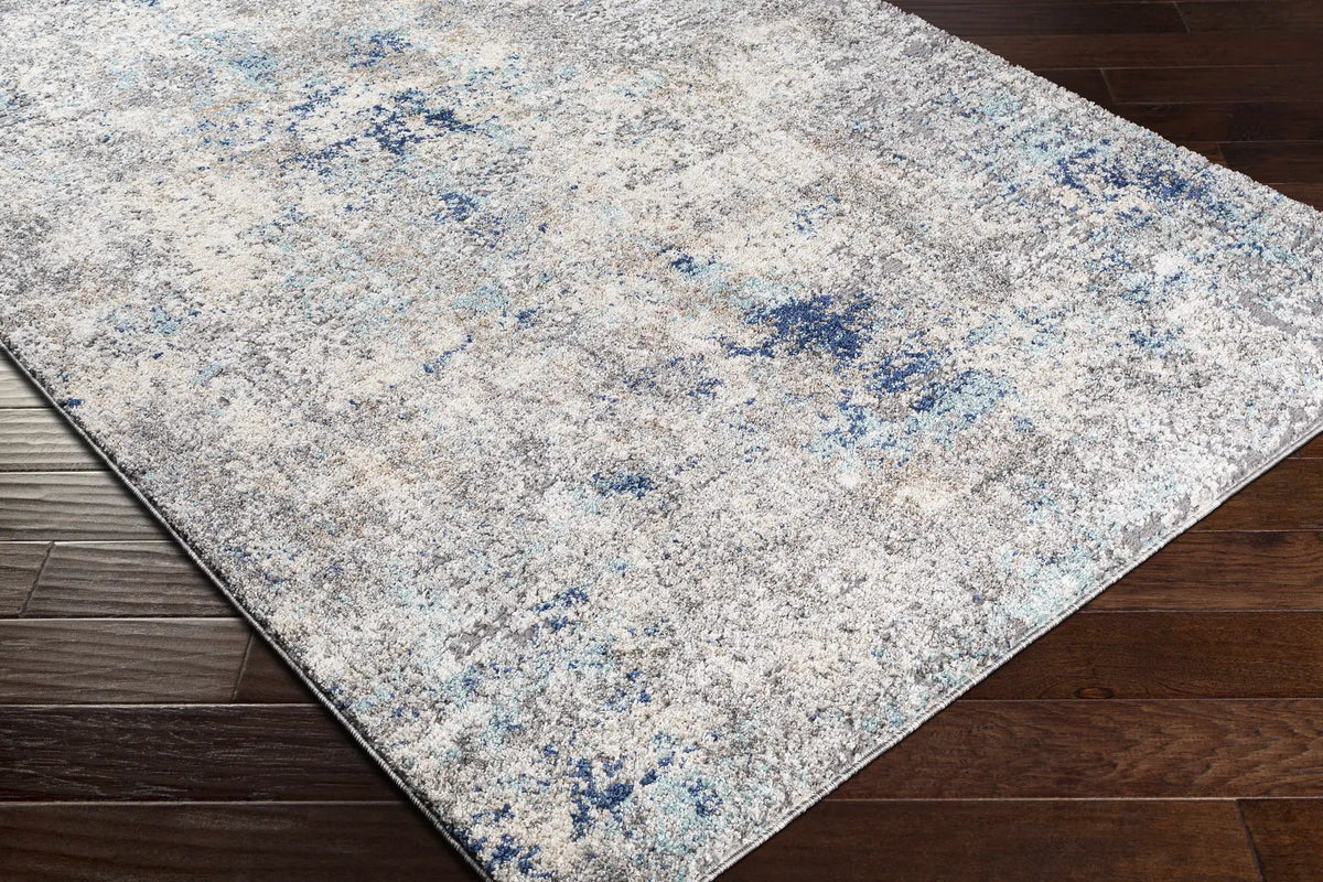 Findochty Blue&Gray Abstract Area Rug, photo 3 of 3