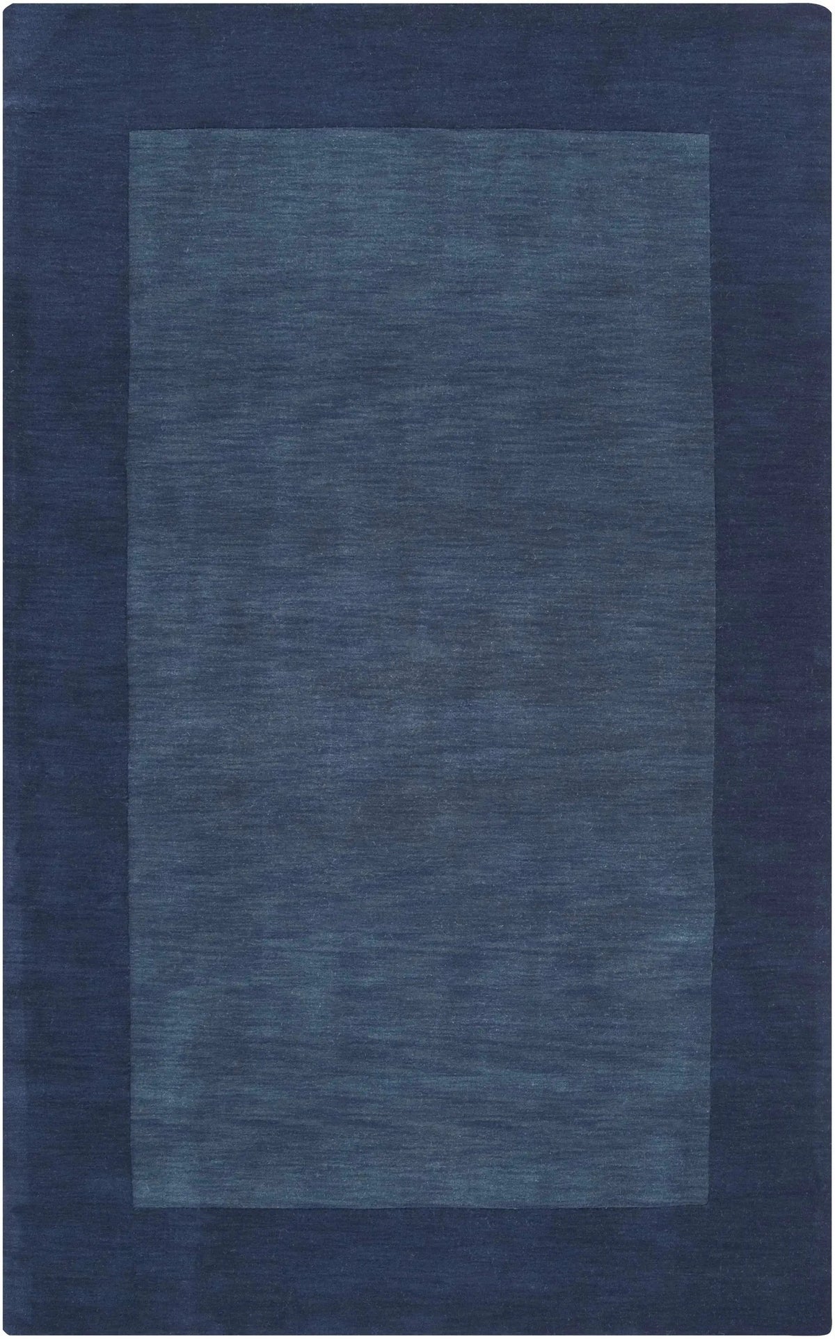 Bordered Solid Ink Blue Wool Rug, photo 13 of 18