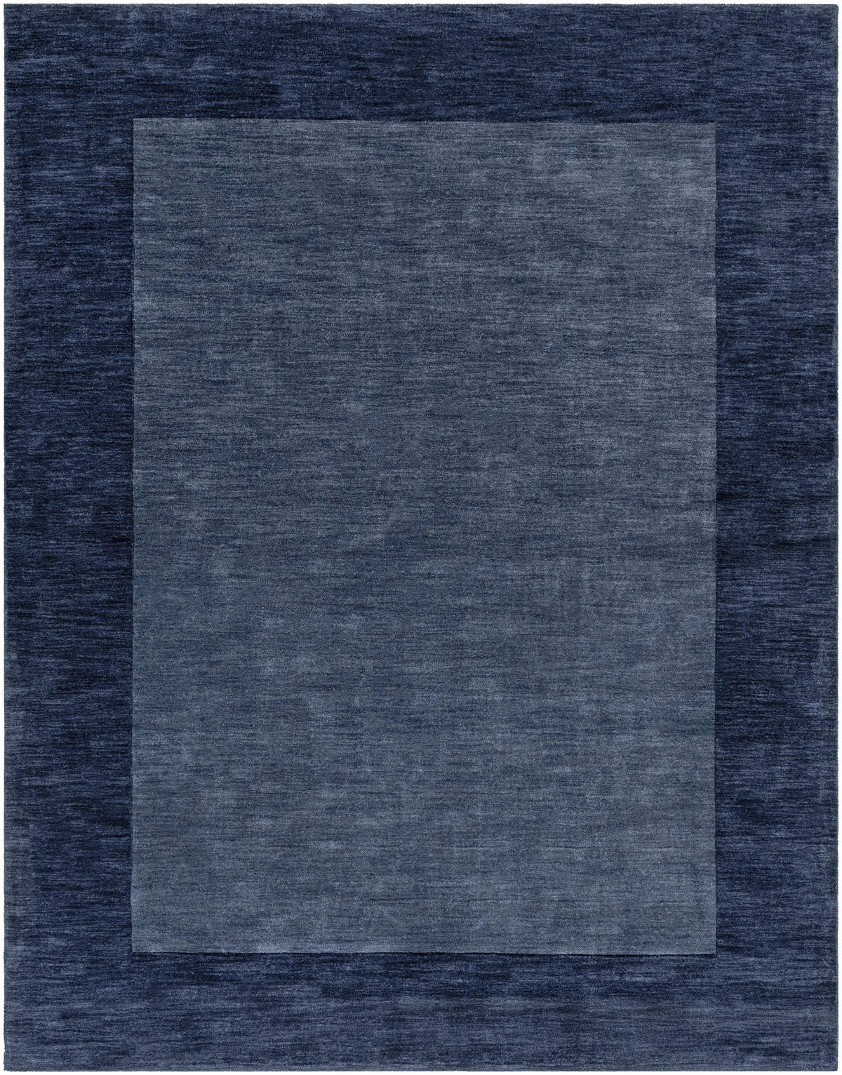 Bordered Solid Ink Blue Wool Rug, photo 14 of 18