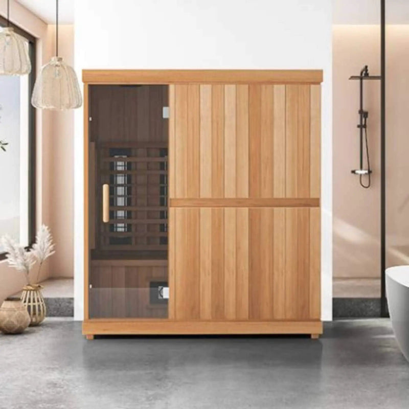 Finnmark FD-3 Full Spectrum 4-Person Capacity Home Infrared Sauna With Adjustable Sauna Feet [FD-KN003] (SAK52689) by SAKSBY WHOLESALE