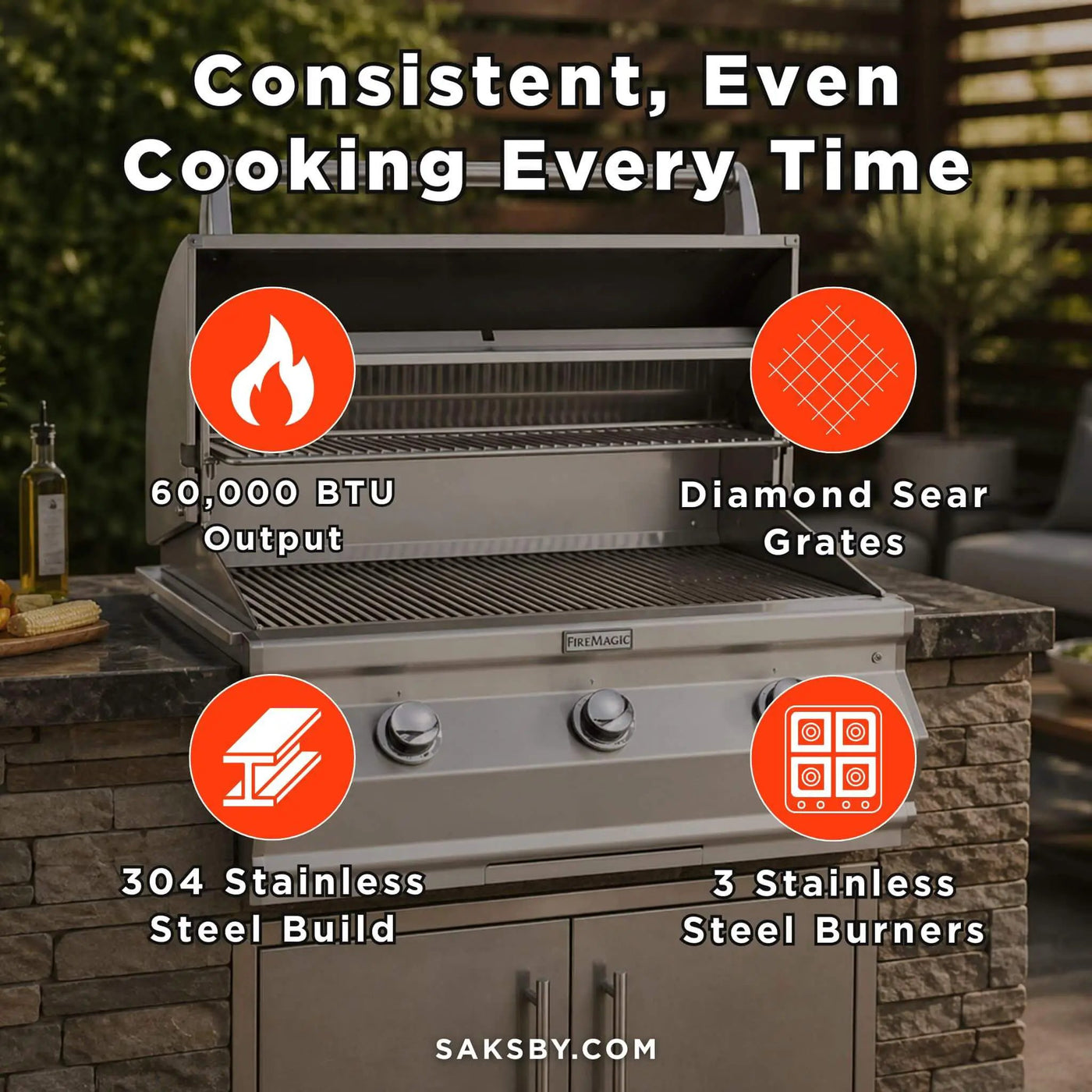 Fire Magic Choice Multi-User Built-In Grill With Analog Thermometer, 30" [CM540I-RT1N/P] (SAK91748) by SAKSBY WHOLESALE