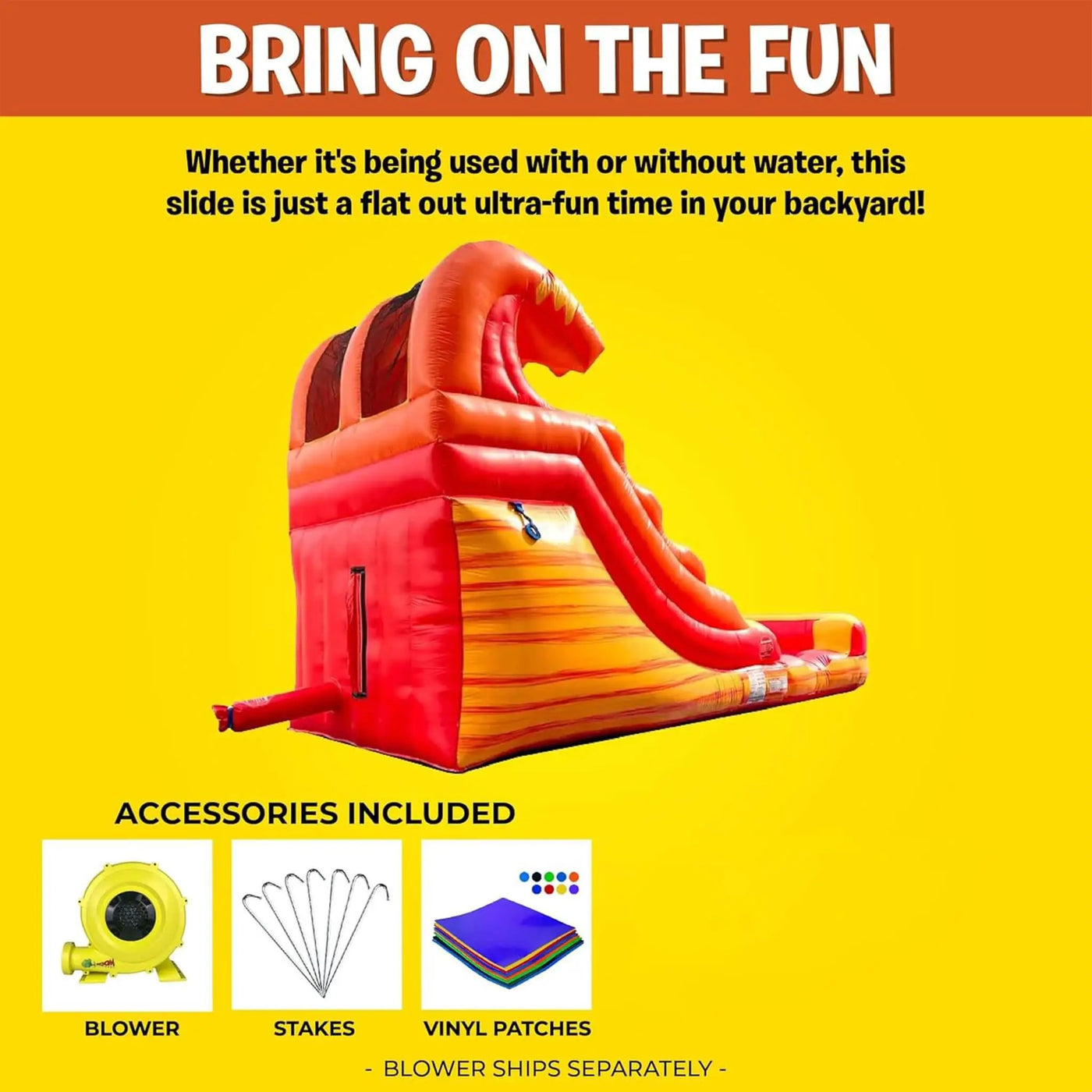 Large Fire Marble Inflatable Water Slide With Pool And Blower (SAK34567) by SAKSBY WHOLESALE