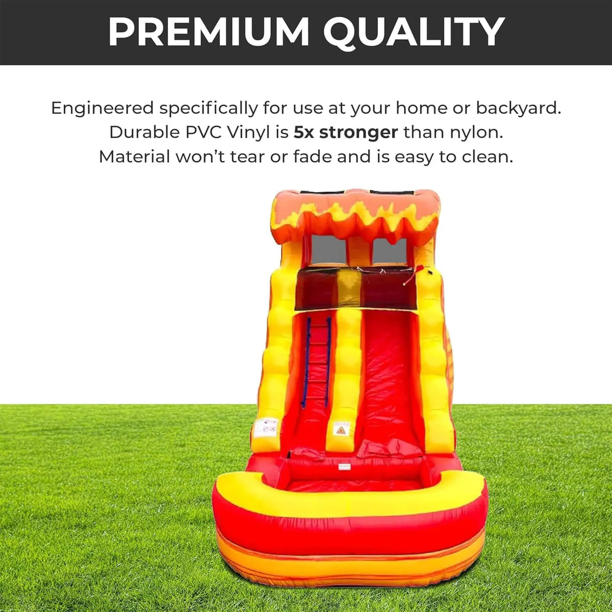 Large Fire Marble Inflatable Water Slide With Pool And Blower (SAK34567) by SAKSBY WHOLESALE