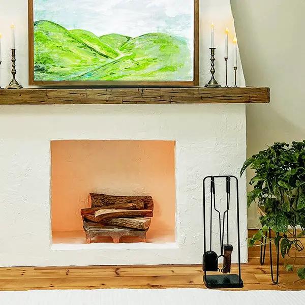 Black Iron Fireplace Tool Set with Shovel Brush Tongs by Decor Steals