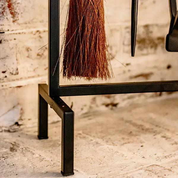 4 Piece Black Iron Fireplace Tool Set by Decor Steals