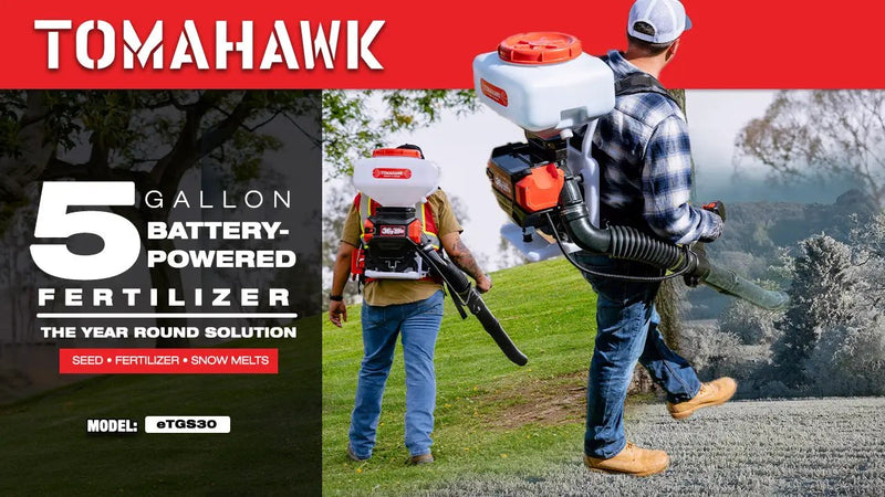 5 Gal Battery-Powered Fertilizer Spreader Broadcast Lawn Seed Ice Melt Salt by Tomahawk Power