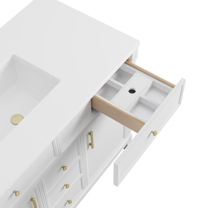 James Martin Bellshire 120" Single Bathroom Vanity, Bright White, view 11