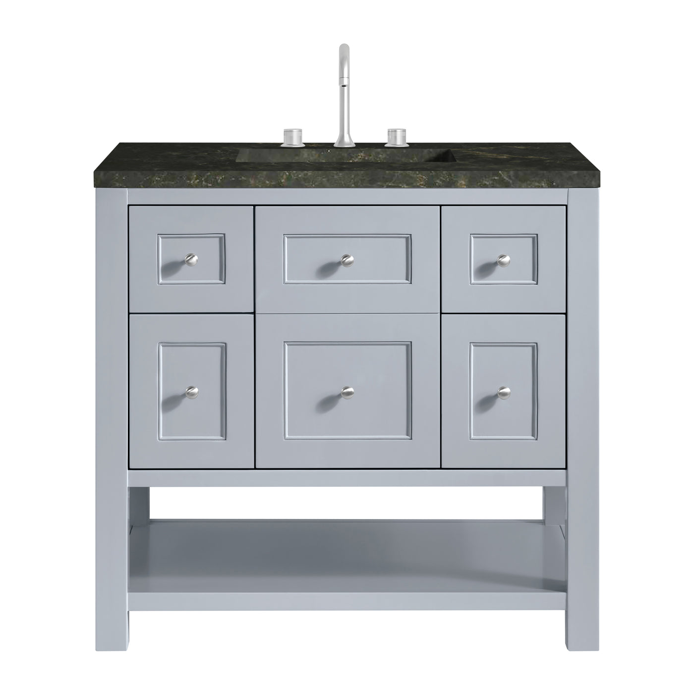 James Martin Breckenridge 36" Single Bathroom Vanity, Serenity Blue with Phantome countertop