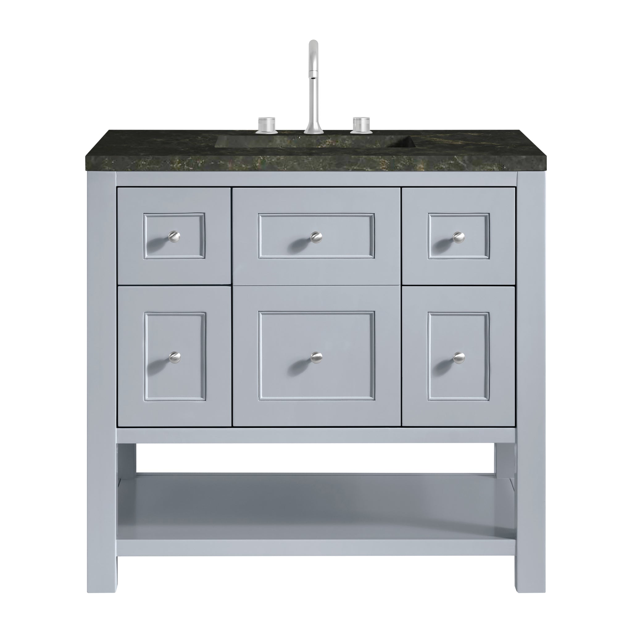 James Martin Breckenridge 36" Single Bathroom Vanity, Serenity Blue with Phantome countertop