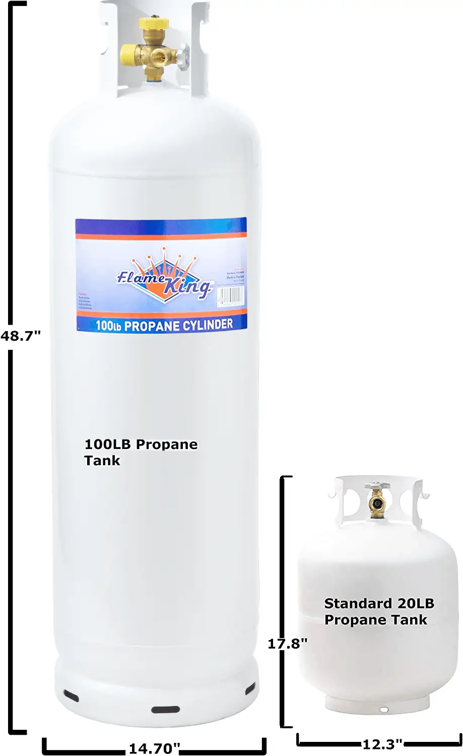 Flame King 100LB Multi-Valve Propane Tank High Capacity Filler by Flame King Products