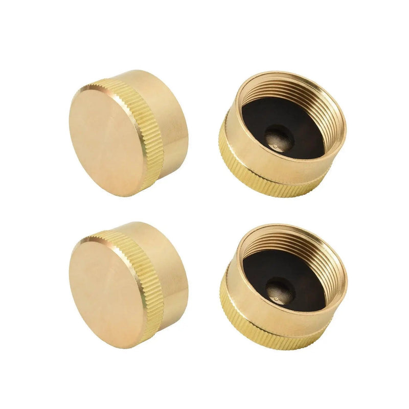 Flame King 1 lb Propane Tank Caps - Brass Cylinder Caps (4 Pack) by Flame King Products