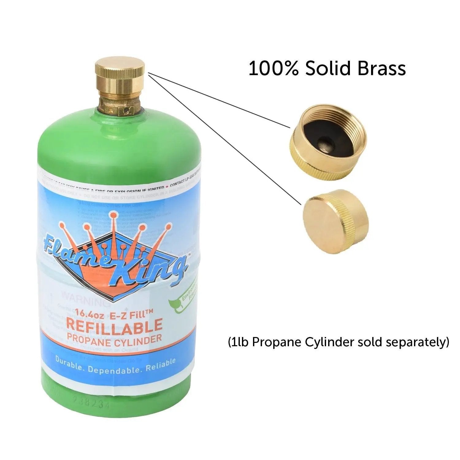 Flame King 1 lb Propane Tank Caps - Brass Cylinder Caps (4 Pack) by Flame King Products