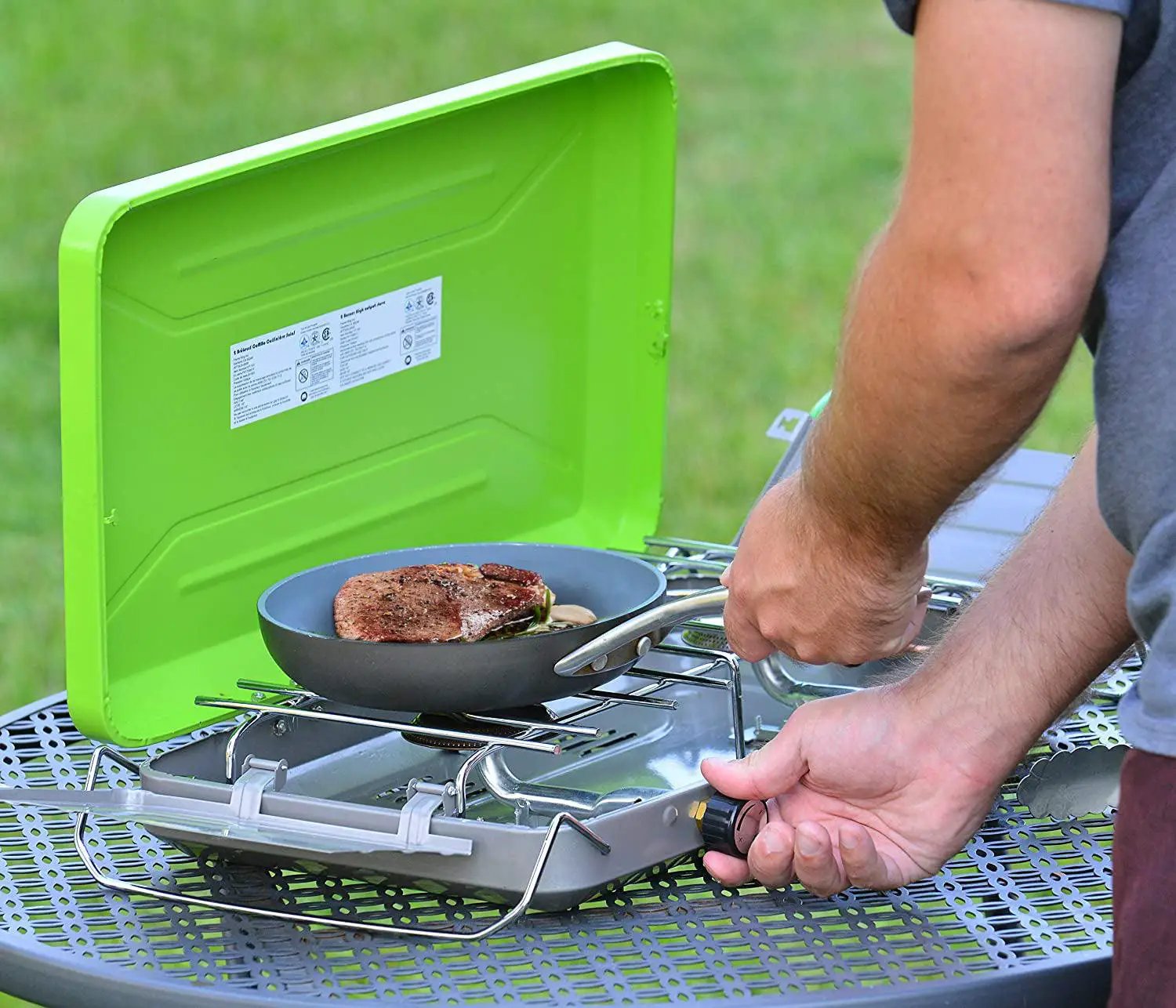 Flame King 2 Burner Portable Propane Gas Camping Stove Grill by Flame King Products