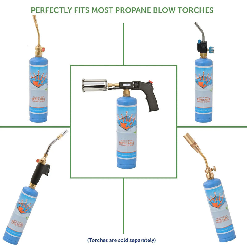 Flame King 1lb Refillable Propane Tank Welding LP Cylinder 14.1 - 2 Pack Eco Friendly Sustainable Tank by Flame King Products