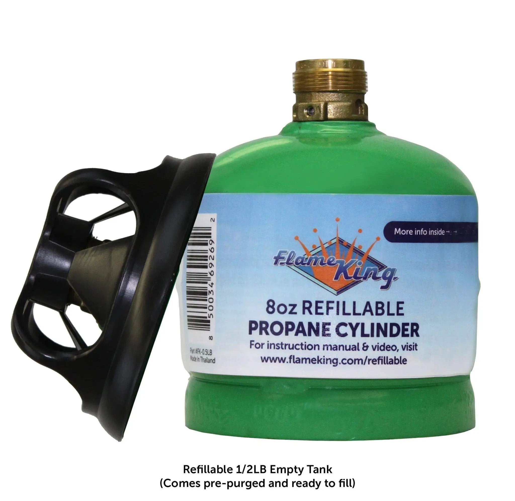 Flame King 2 Packs Eco Friendly Sustainable 8oz 1/2lb Refillable Propane Tank LP Cylinder by Flame King Products