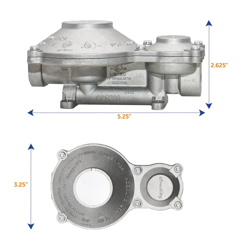 Flame King 2-Stage 300,000 BTU Propane LP Vertical Super Compact Regulator by Flame King Products