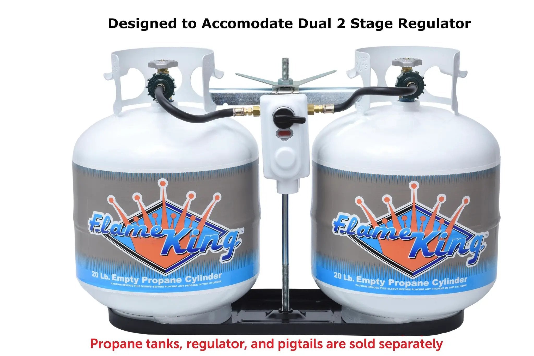 Flame King 20lb Rack for Dual Propane Tank RVs & Trailers by Flame King Products