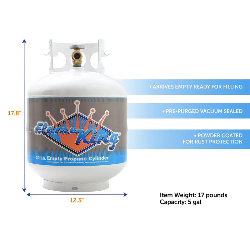 Flame King 20lb Propane Tank LP Cylinder with OPD by Flame King Products