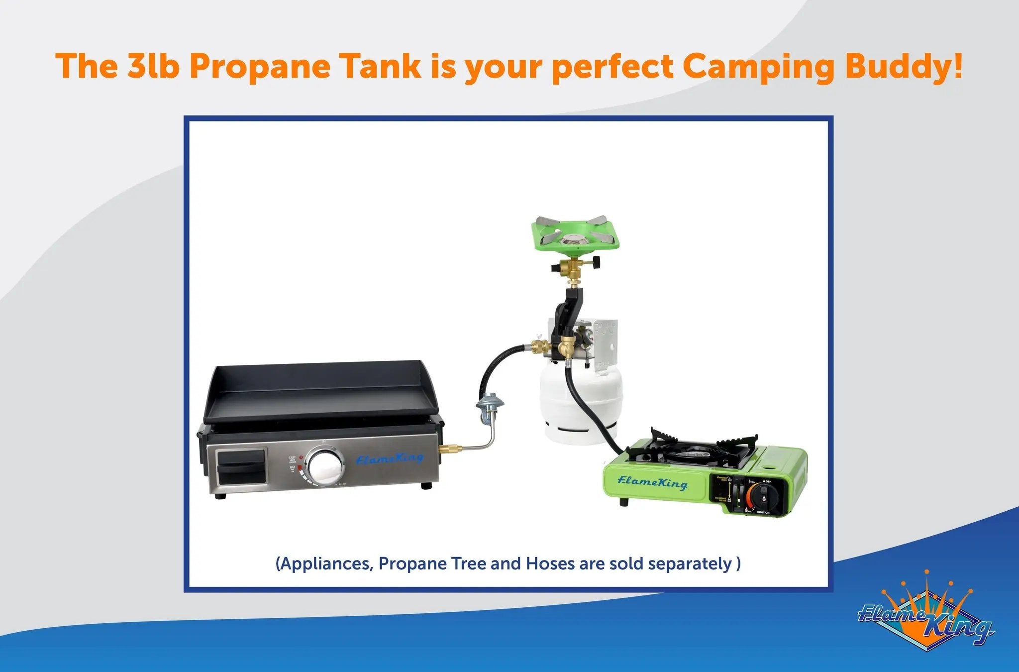 Flame King 3lb Propane Tank LP Cylinder with Gauge and OPD by Flame King Products