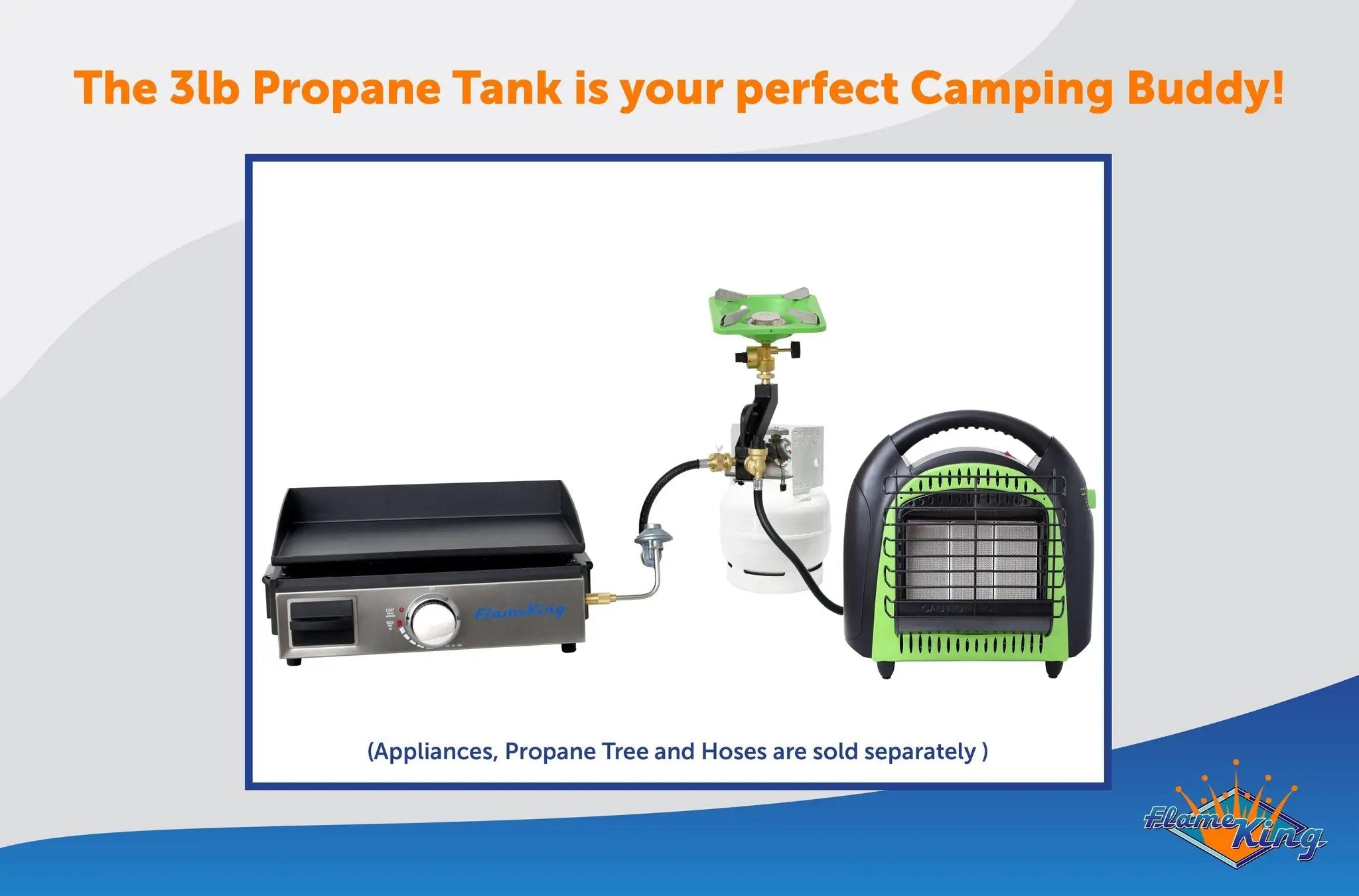 Flame King 3lb Propane Tank LP Cylinder with Gauge and OPD by Flame King Products