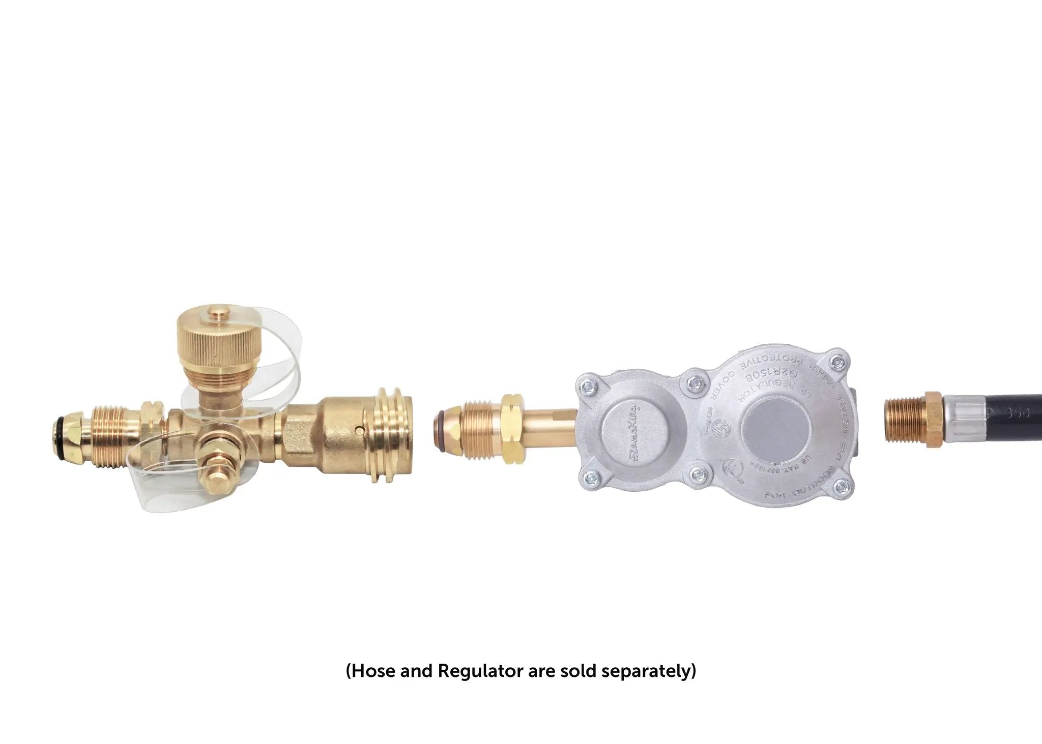 4 Port Brass Tee Propane Adapter - Flame King by Flame King Products