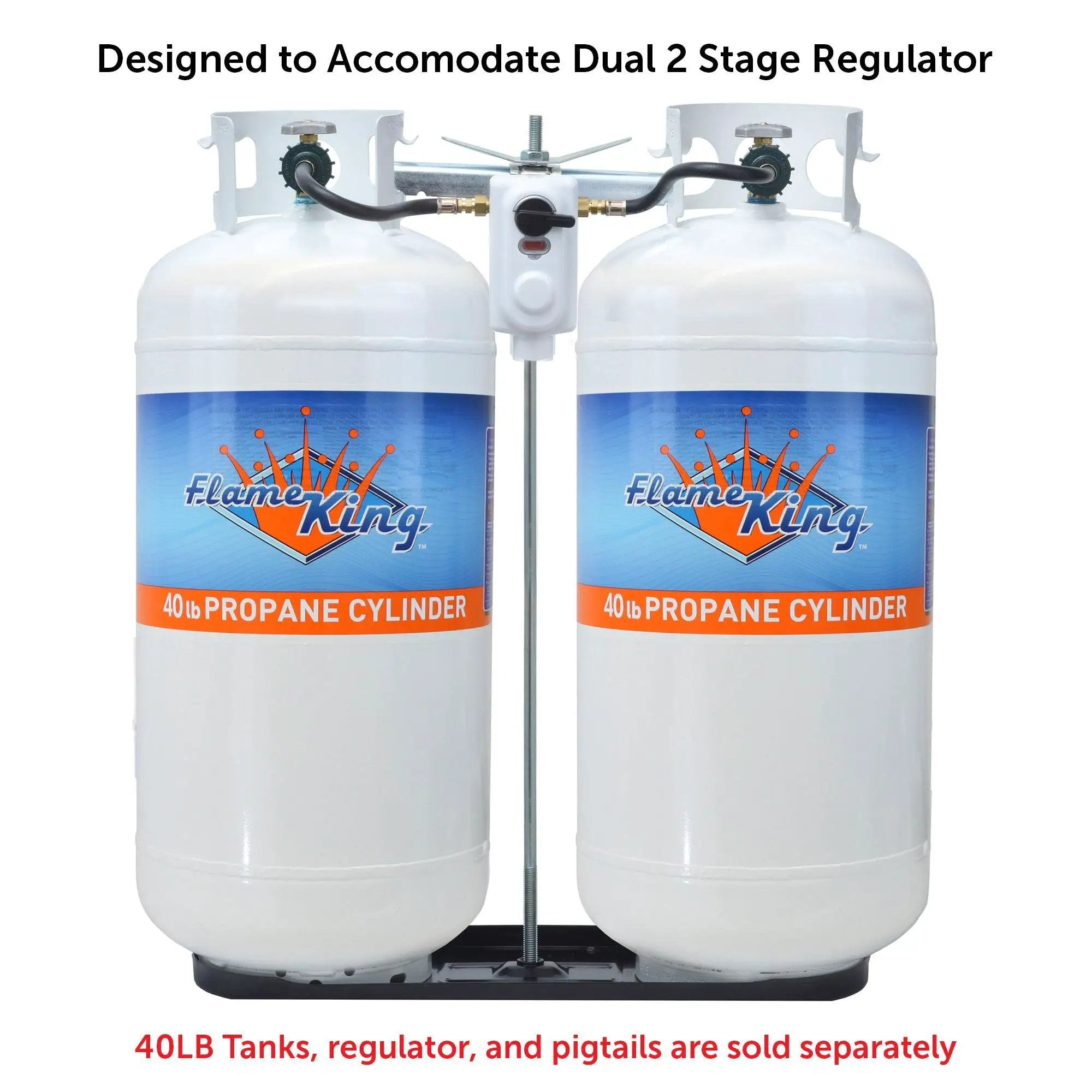 Flame King 40lb Rack for Dual Propane Tank RVs & Trailers by Flame King Products