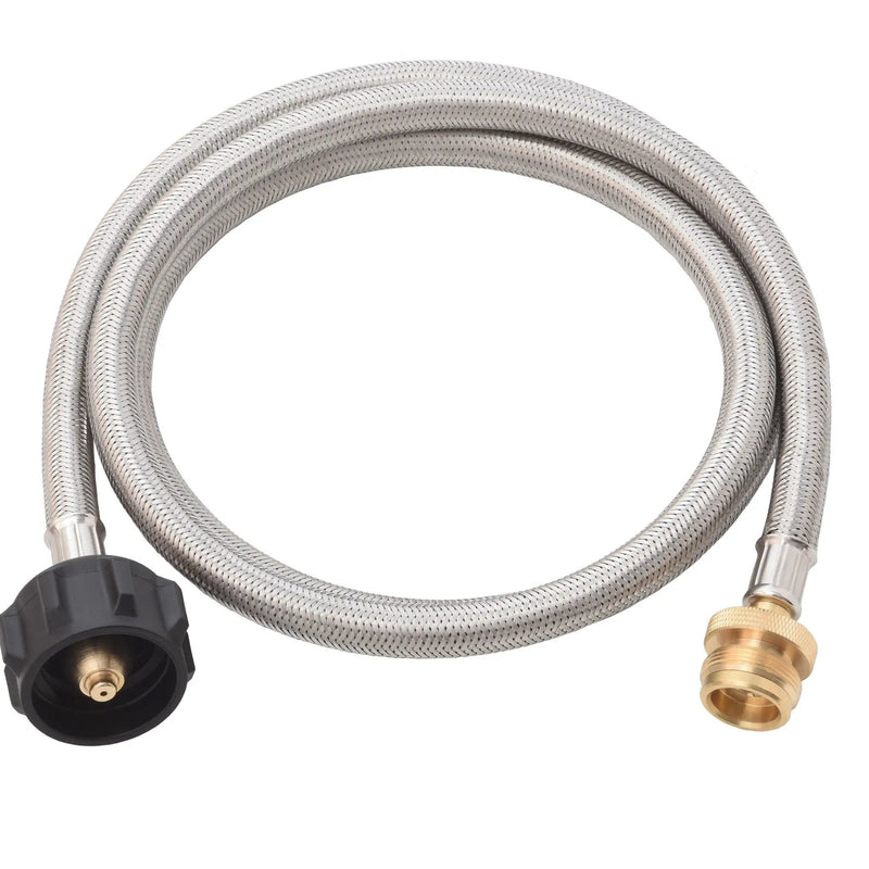 Flame King 5 FT QCC to CGA600 Male Connection-Steel Braided Hose by Flame King Products