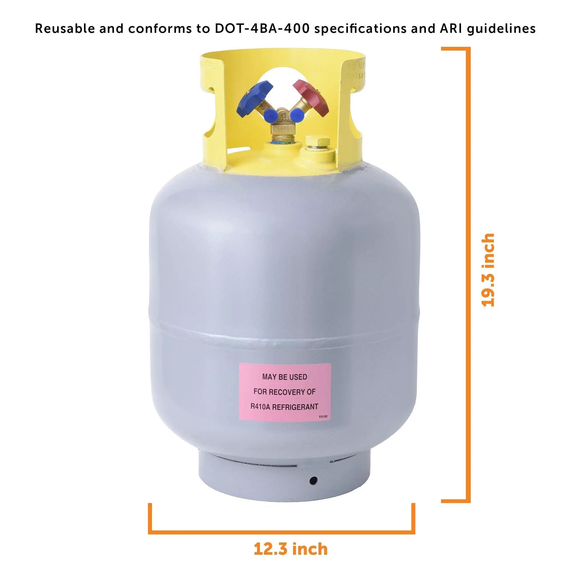 Flame King 50lb Refrigerant Cylinder Recovery Tank with SCG Y-Valve by Flame King Products