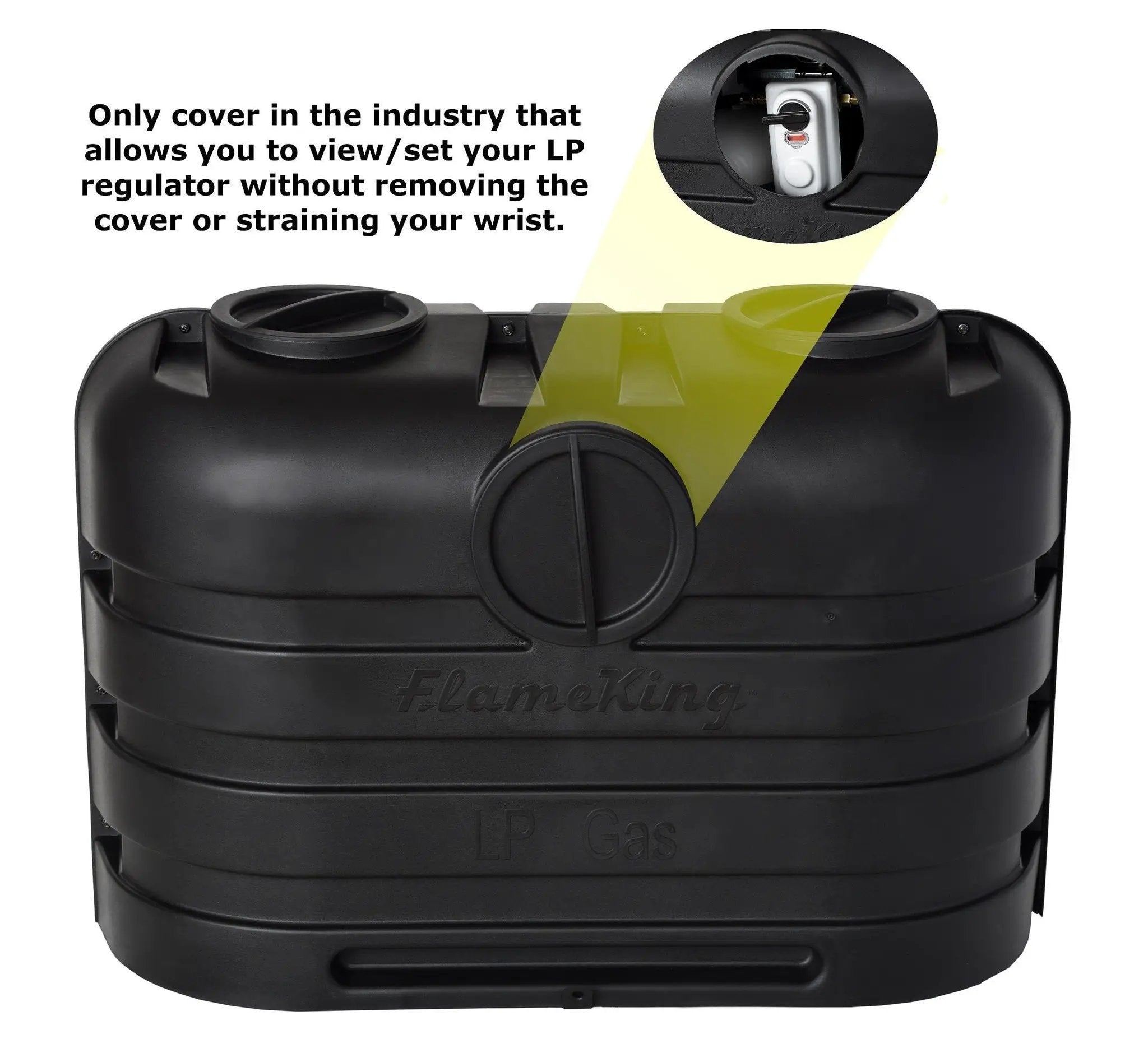Flame King Dual 20LB LP Propane Tank Light Plastic Heavy Duty Cover RV Trailer Black by Flame King Products