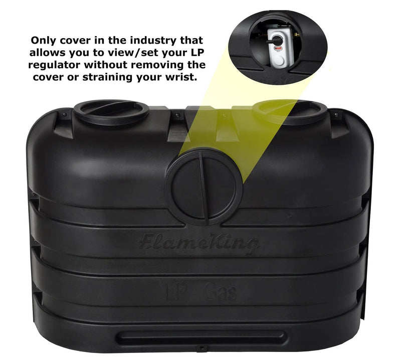 Flame King Dual 20LB LP Propane Tank Light Plastic Heavy Duty Cover RV Trailer Black by Flame King Products