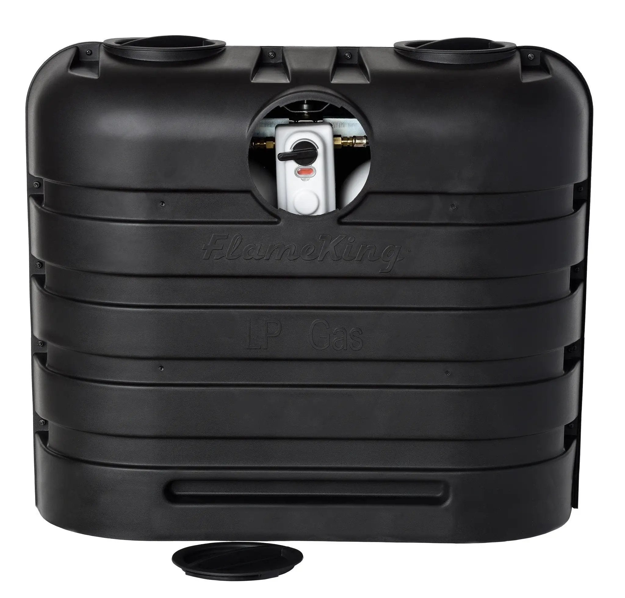 Flame King Dual 30LB LP Propane Tank Light Plastic Heavy Duty Cover RV Trailer Black by Flame King Products
