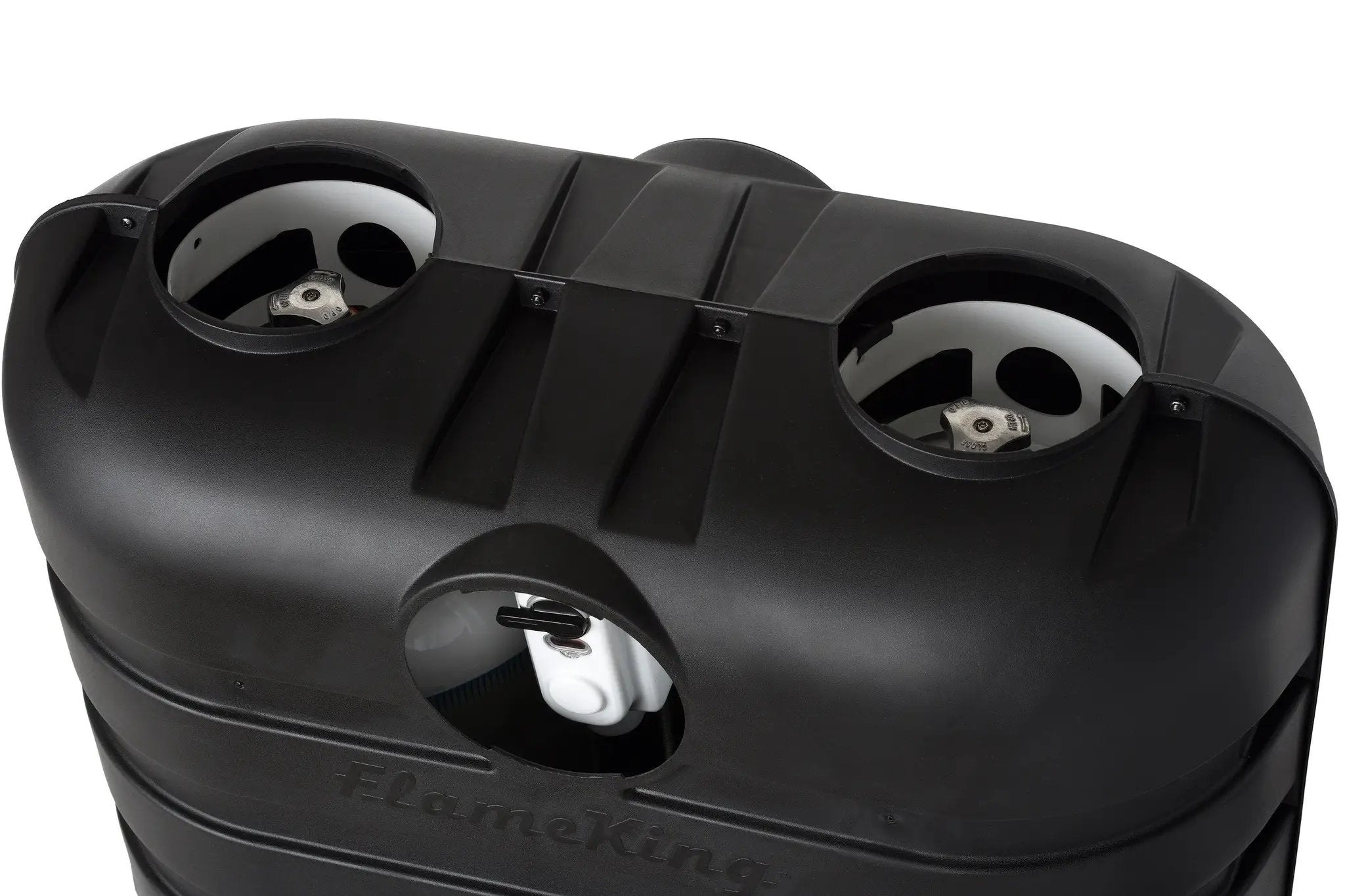 Flame King Dual 30LB LP Propane Tank Light Plastic Heavy Duty Cover RV Trailer Black by Flame King Products