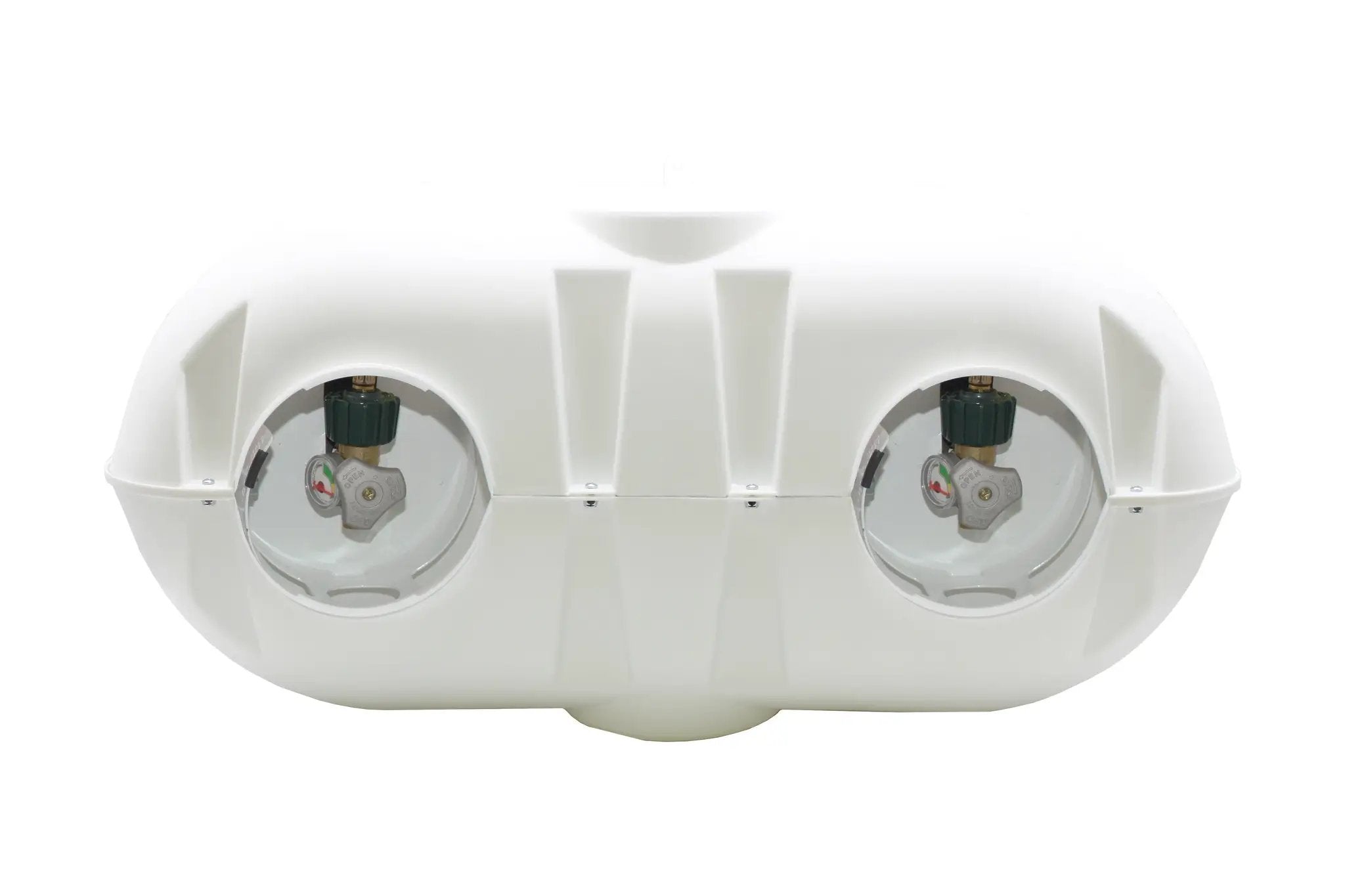 Flame King Dual 30LB LP Propane Tank Light Plastic Heavy Duty Cover RV Trailer White by Flame King Products