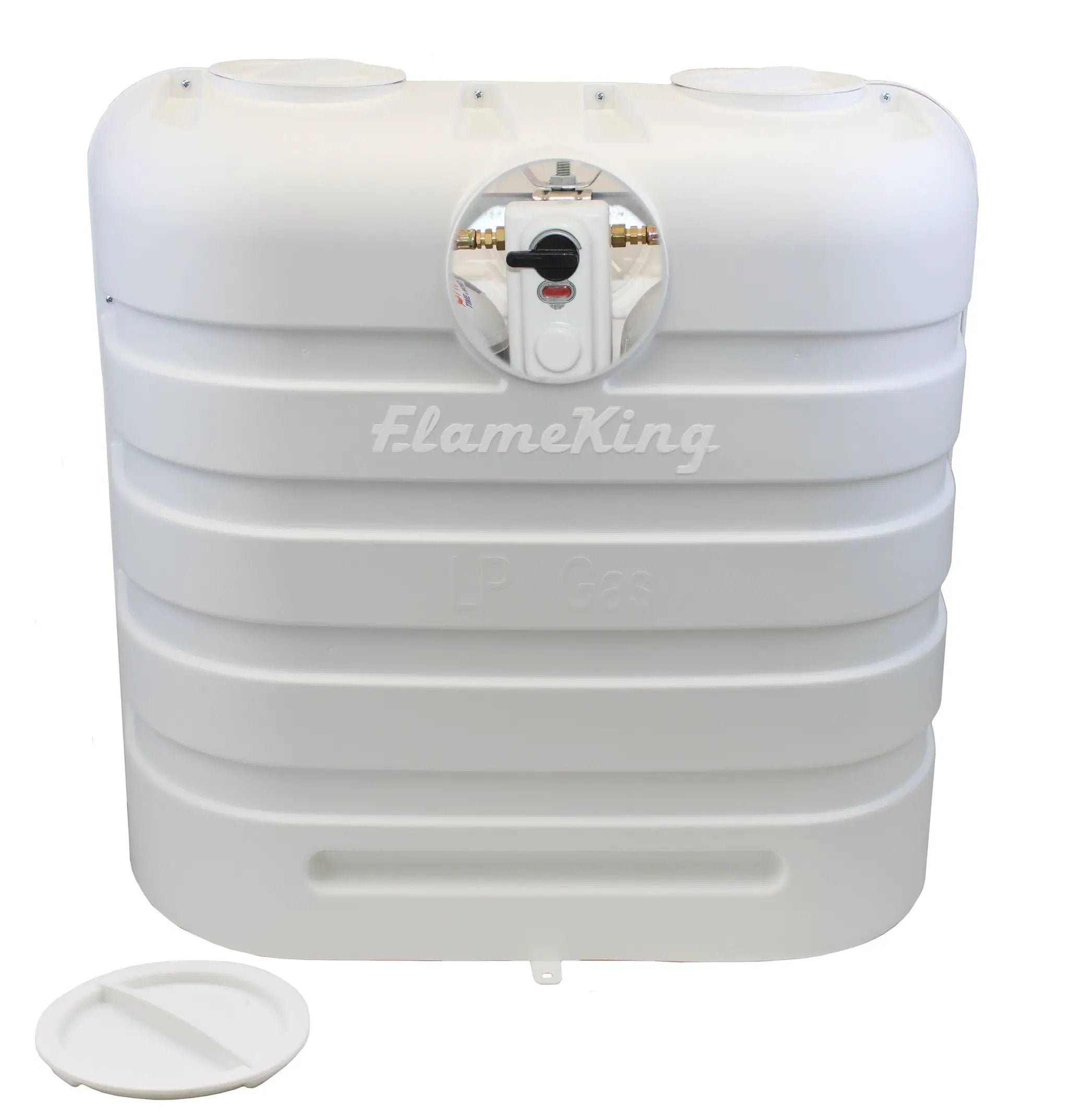 Flame King Dual 30LB LP Propane Tank Light Plastic Heavy Duty Cover RV Trailer White by Flame King Products