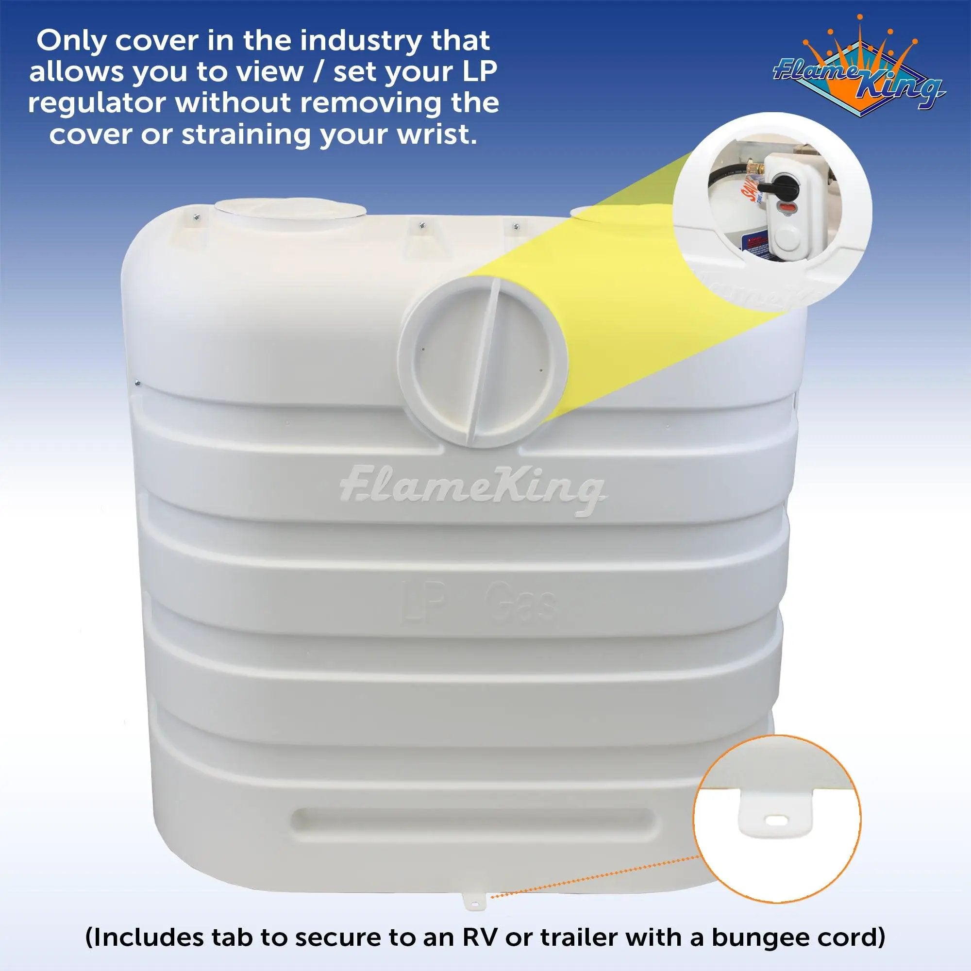 Flame King Dual 30LB LP Propane Tank Light Plastic Heavy Duty Cover RV Trailer White by Flame King Products