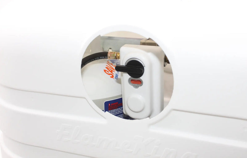 Flame King Dual 30LB LP Propane Tank Light Plastic Heavy Duty Cover RV Trailer White by Flame King Products