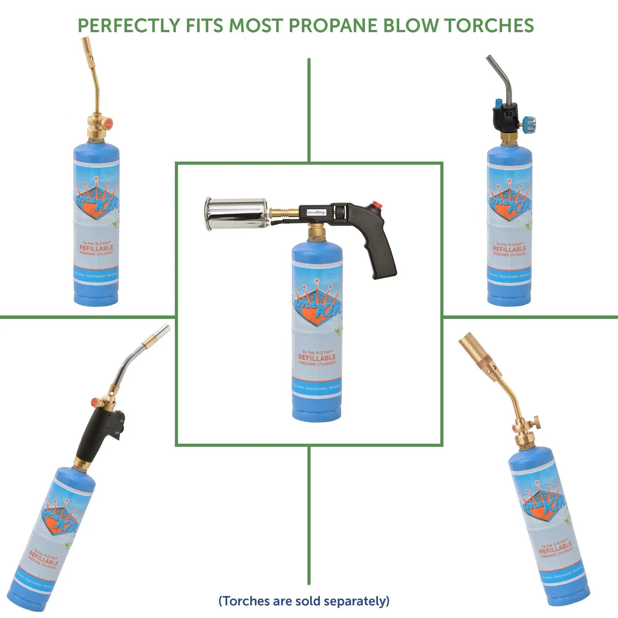 Flame King 1lb Refillable Propane Tank Welding LP Cylinder 14.1 by Flame King Products