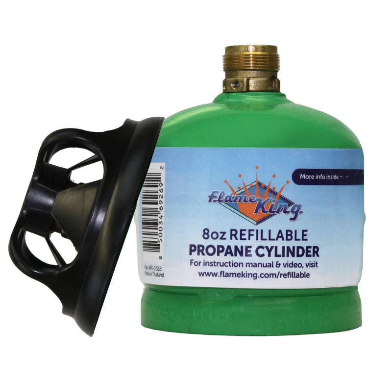 Flame King Eco Friendly Sustainable 8oz 1/2lb Refillable Propane Tank LP Cylinder by Flame King Products
