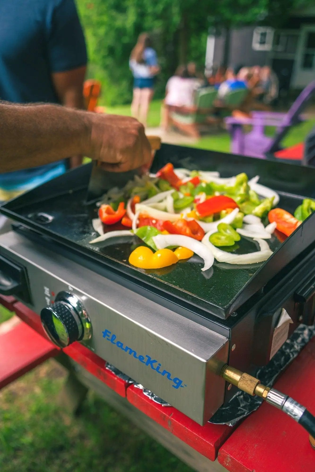 Flame King Flat Top Portable Propane Cast Iron Grill Griddle by Flame King Products