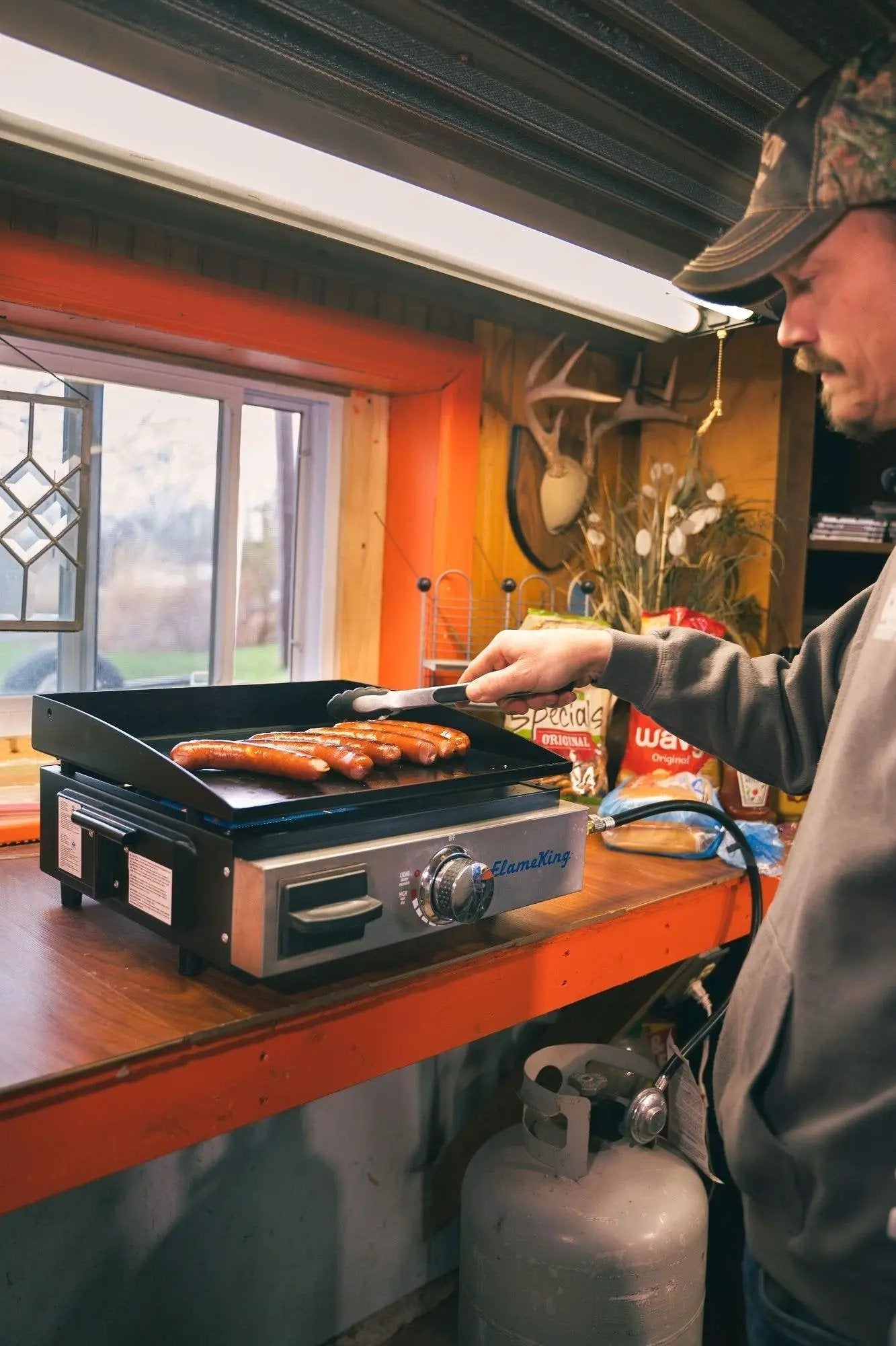 Flame King Flat Top Portable Propane Cast Iron Grill Griddle by Flame King Products