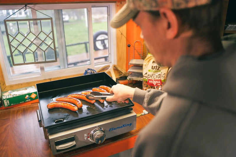 Flame King Flat Top Portable Propane Cast Iron Grill Griddle by Flame King Products