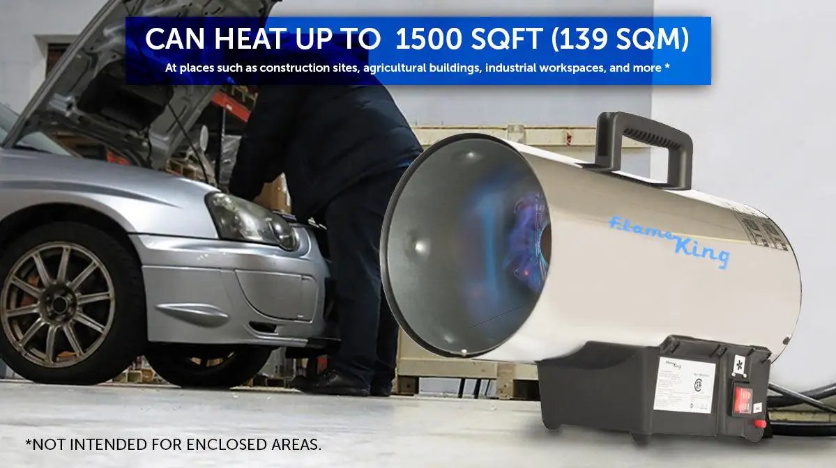 Flame King Forced Air Heater Portable Propane Tank Outdoor 60,000 BTU by Flame King Products