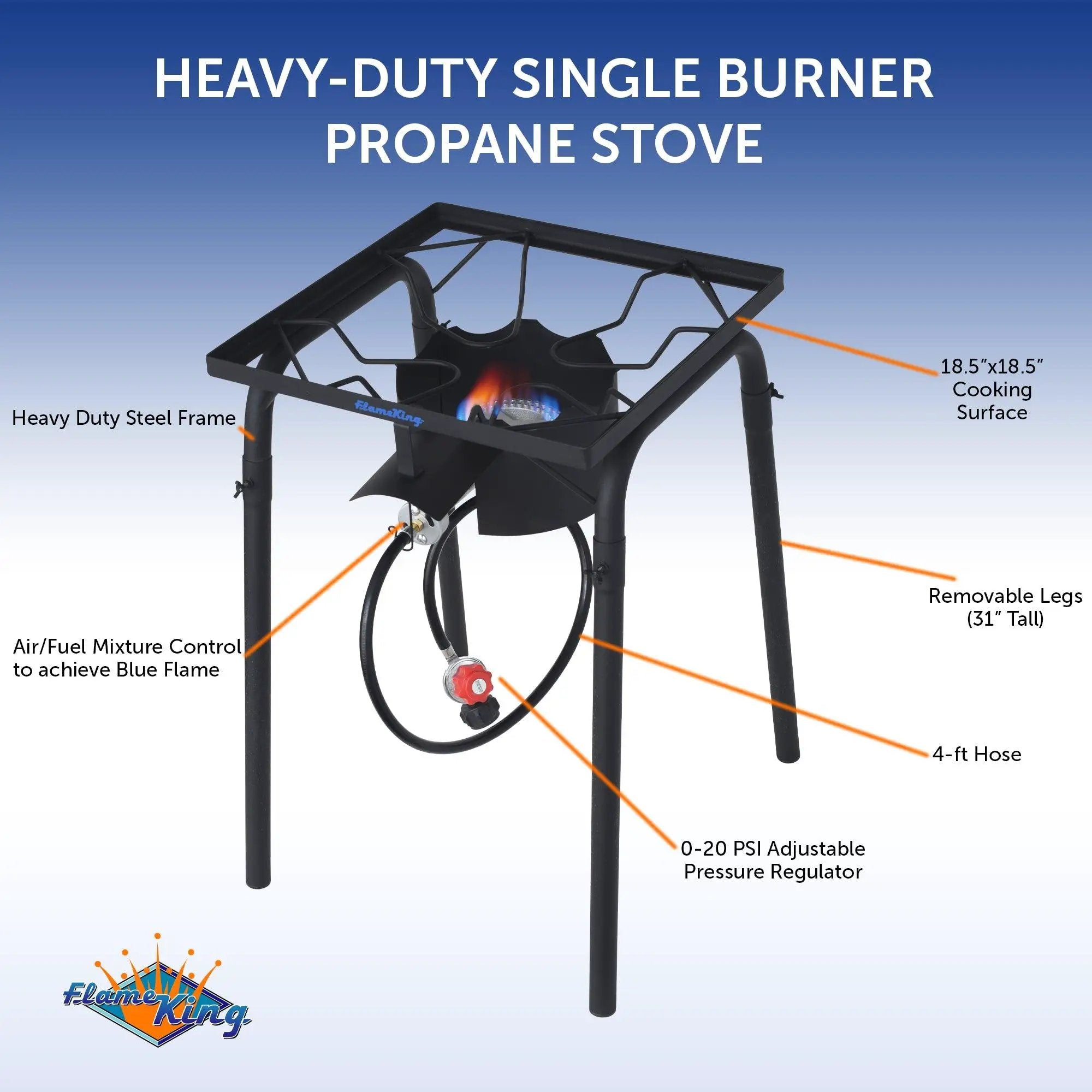 Flame King Heavy Duty 100,000 BTU Propane Gas Single Burner Cooker by Flame King Products