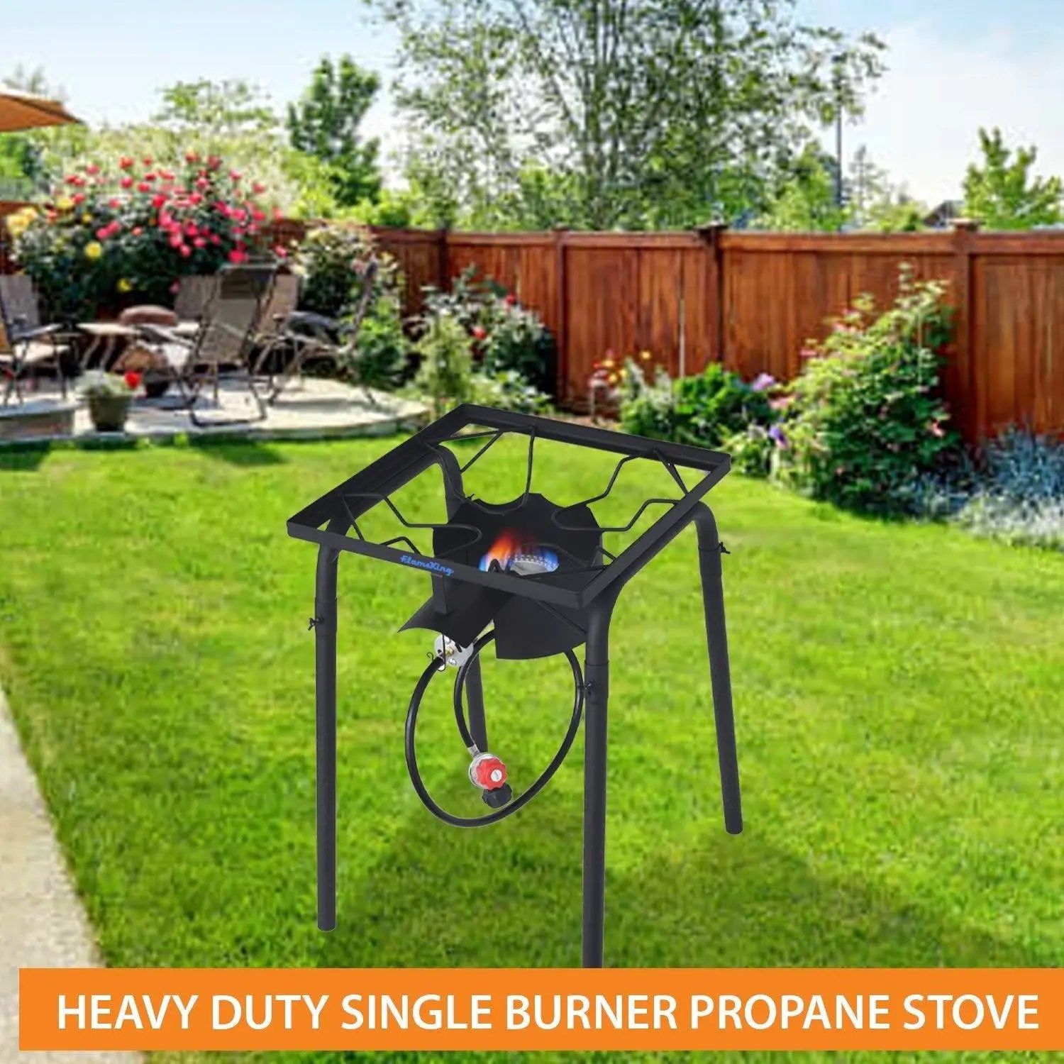 Flame King Heavy Duty 100,000 BTU Propane Gas Single Burner Cooker by Flame King Products