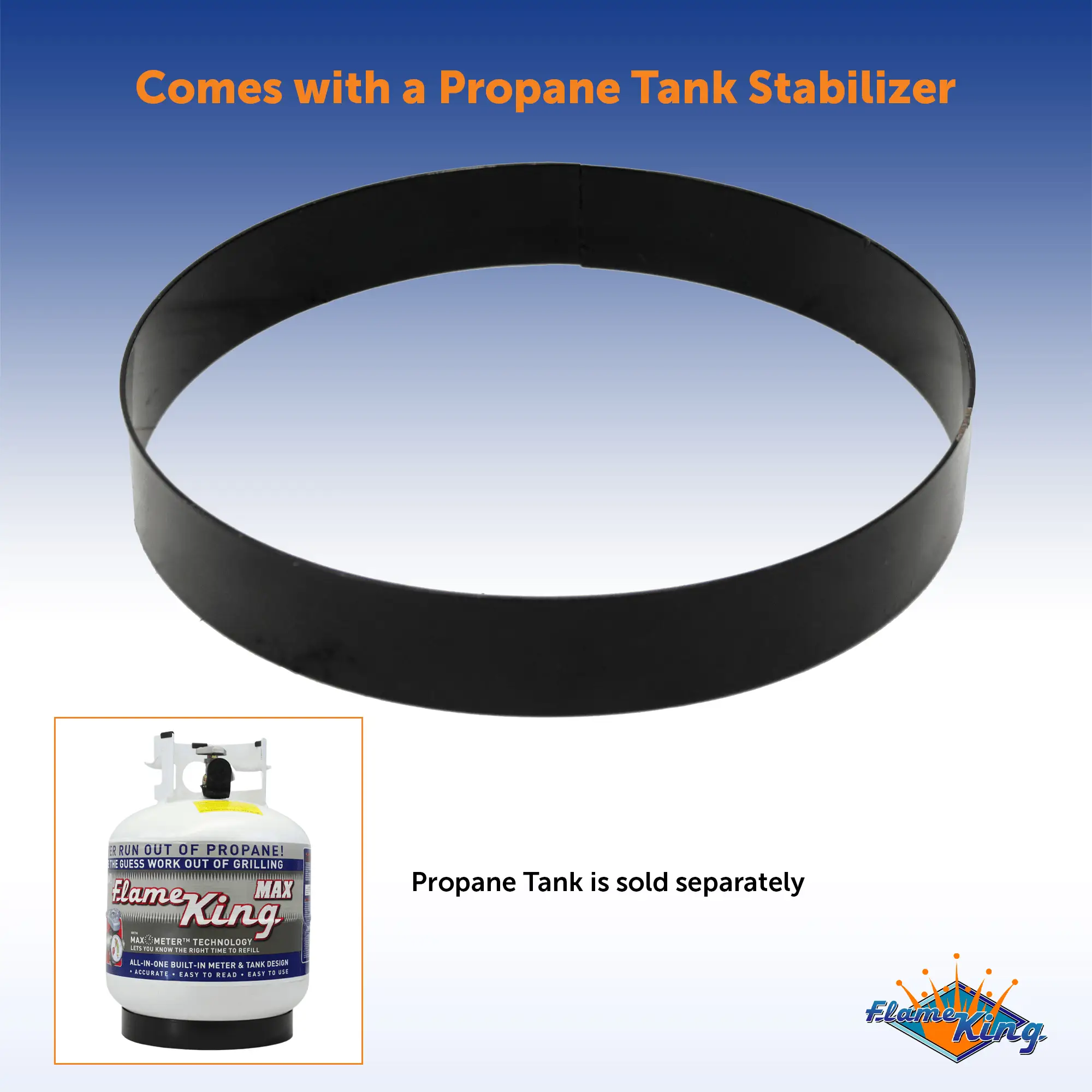 Flame King Outdoor Portable Propane Gas 24" Fire Pit Bowl with Self Igniter Cover Carry Straps by Flame King Products