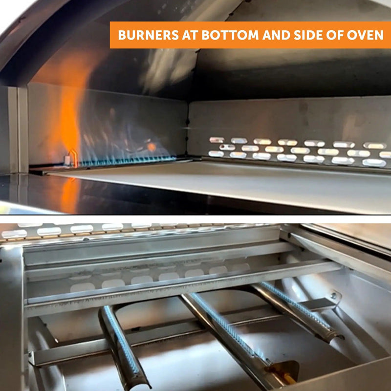 Flame King Outdoor Portable Stainless Steel Propane Pizza Oven Gas With Stone by Flame King Products