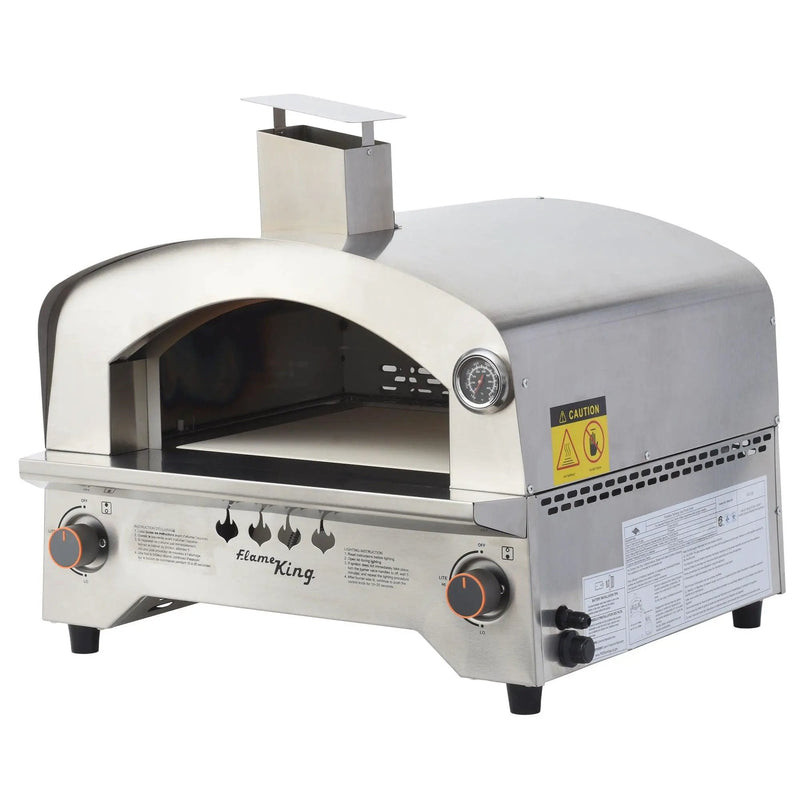 Flame King Outdoor Portable Stainless Steel Propane Pizza Oven Gas With Stone by Flame King Products