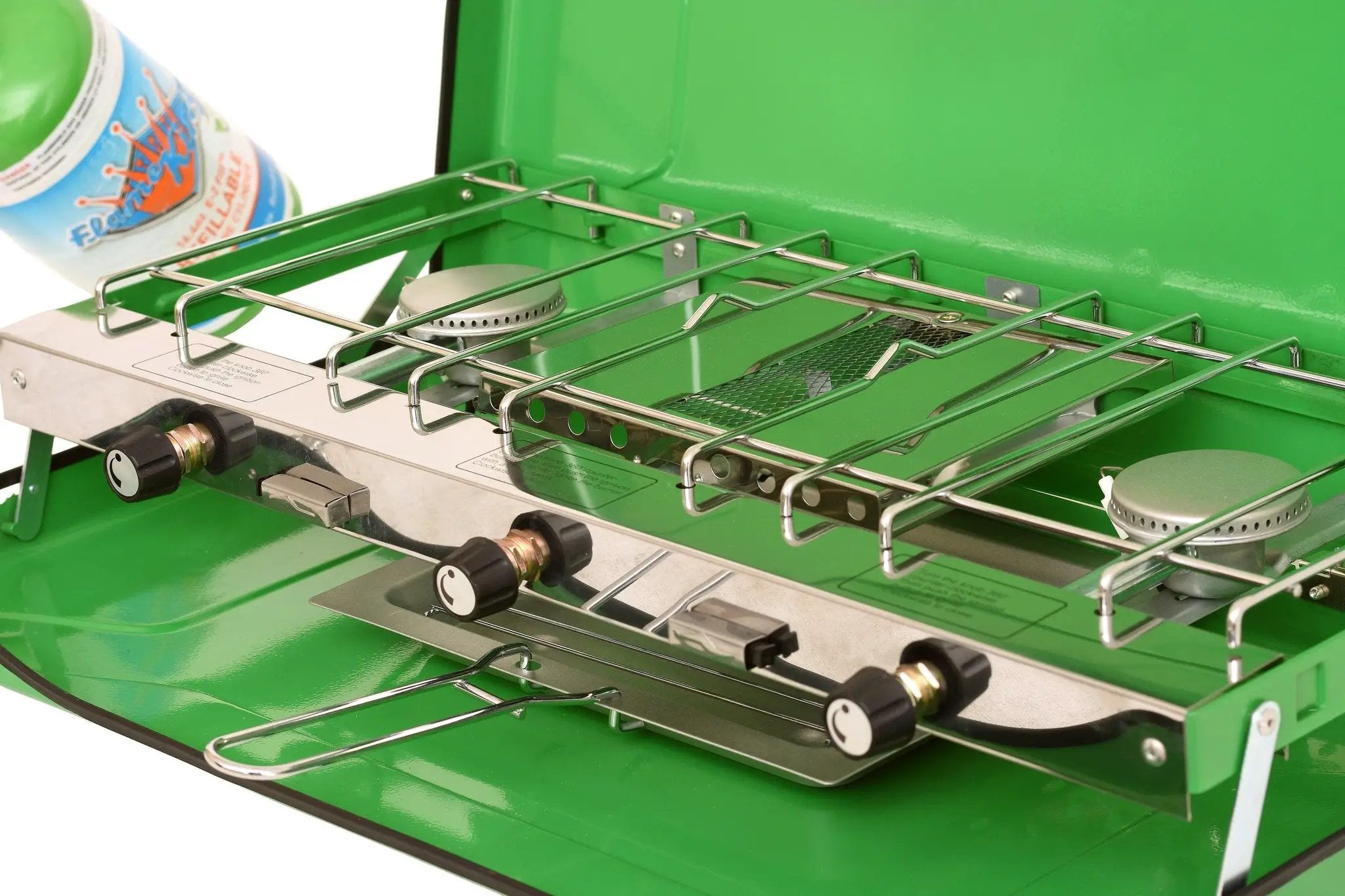 Flame King Portable 3 Burner Grill Propane Gas Camping Stove Toast Tray by Flame King Products